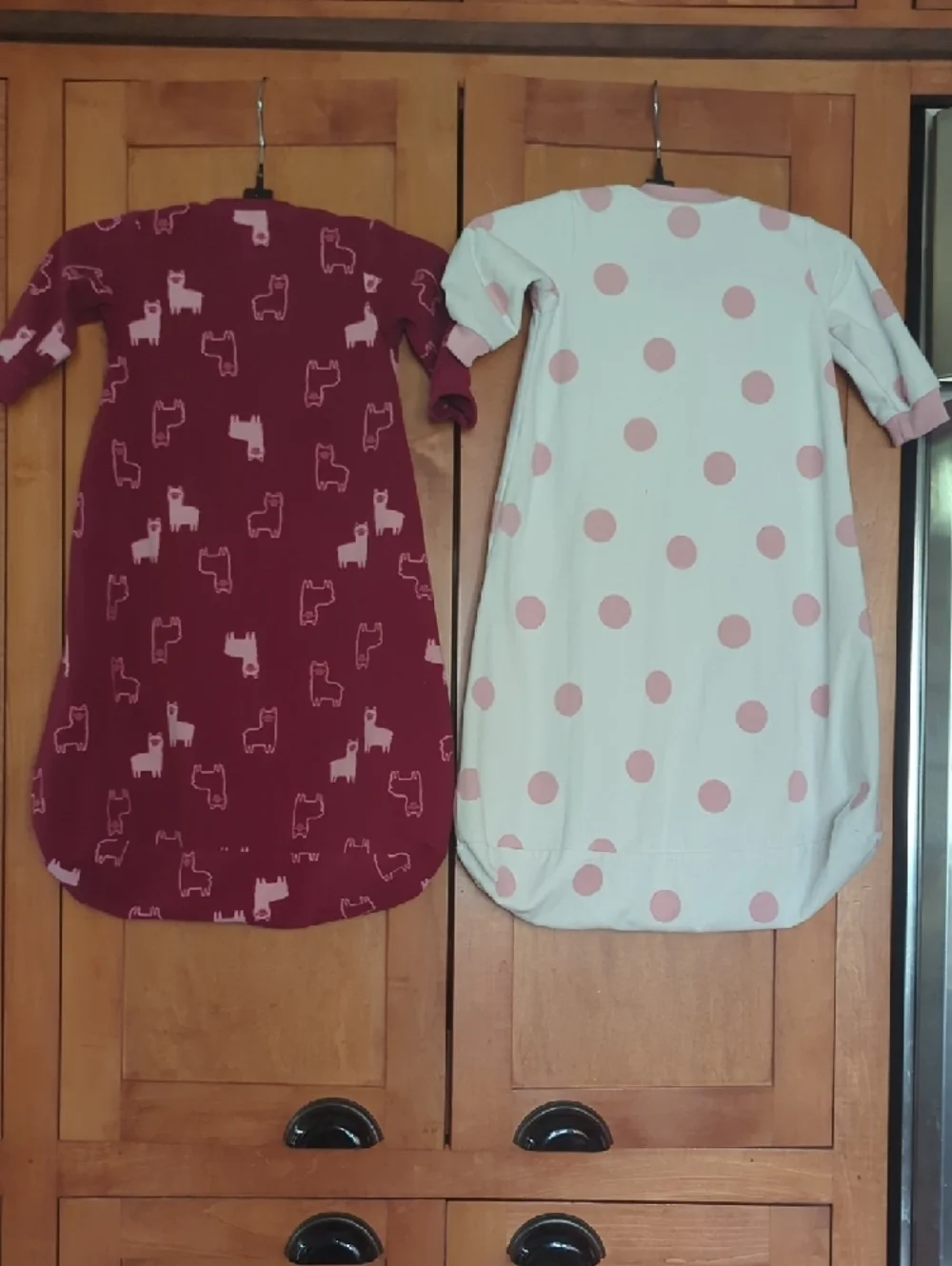 Carter's Pink Polka Dot Bunny & Maroon Llama Sleep Sacks